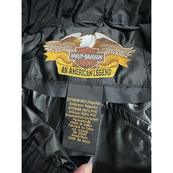 Harley Davidson Mens PVC Rain Pants Boot Covers Black Reflective Sz S - Picture 6 of 9